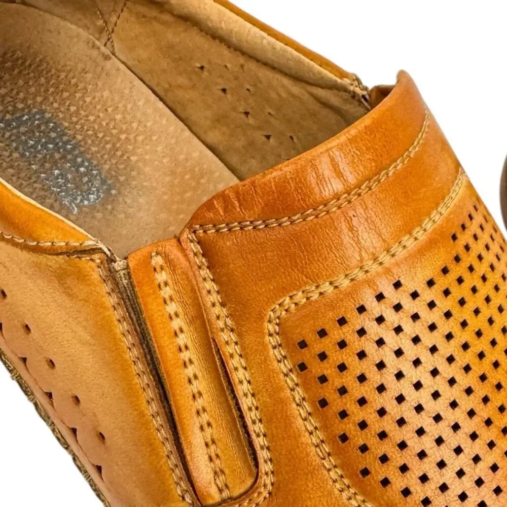 J75 by Jump Faux Leather Perforated Stretch Slip On Loafers Sz 13 Comfort Padded